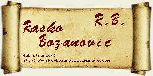 Raško Božanović vizit kartica